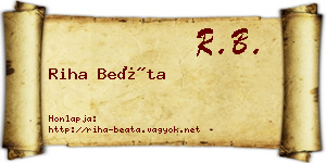 Riha Beáta névjegykártya