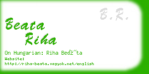 beata riha business card